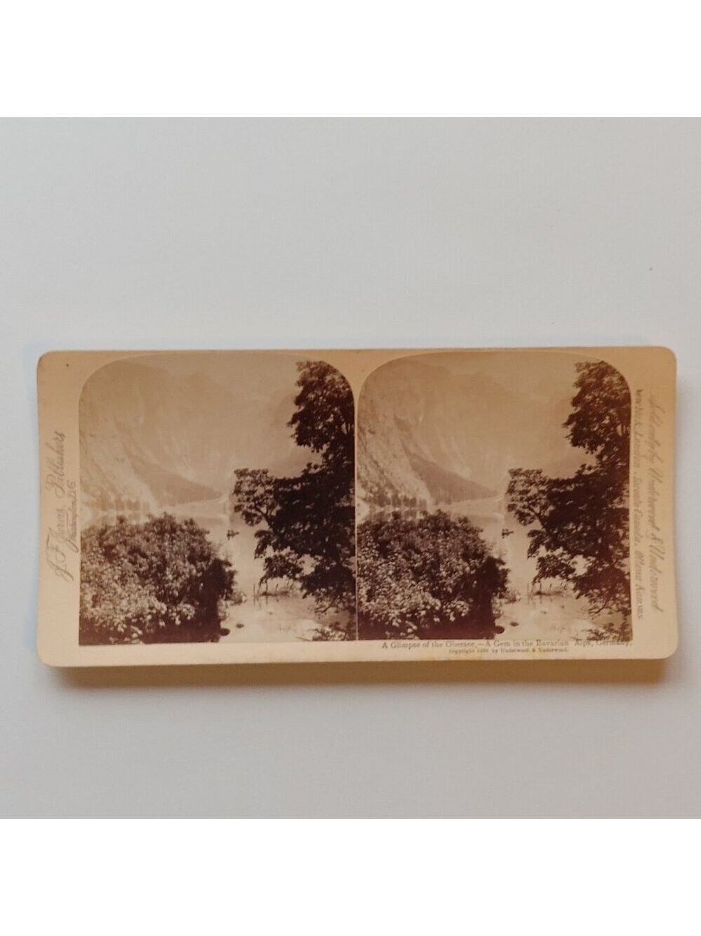 ANTIQUE Stereograph Card Bavarian Alps Germany 1898 Underwood & Underwood